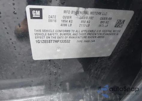 2017 Chevrolet Malibu 1Lt from USA, damaged, VIN 1G1ZE5ST7HF133532